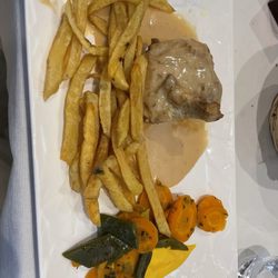 La Maison Blanche - Normandy style chicken in apple cider sauce with French fries