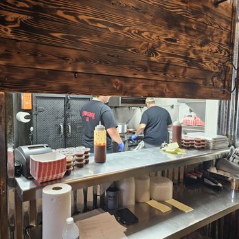 Strouderosa BBQ - A peek into the kitchen. - Barbeque Near Me - Dallas, Texas Strouderosa BBQ - A peek into the kitchen. - Barbeque Near Me - Dallas, Texas