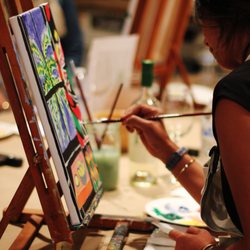Nimbus Arts - Sip and Paint Night!  #nimbusarts #sipandpaint #wine #napavalley #sthelena