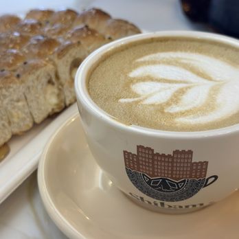 Shibam Coffee - Pistachio latte and honeycomb pastry - Coffee & Tea Near Me - Westerville, Ohio