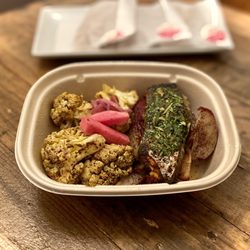 The Migrant Kitchen - Upper West Side - Za'atar Salmon Bowl, excellent.