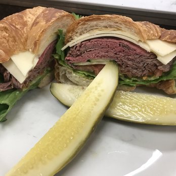 Golden Rooster Delicatessen - Roast beef on a croissant with cheese! - Delis Near Me - Kingston, Ontario
