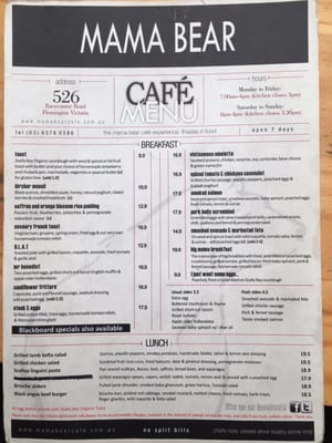 Menu photo 2 Mama Bear Flemington, VIC Menu photo 2 Mama Bear Flemington, VIC