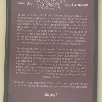 Fractured Prune - Here is the cool story behind the name. - Donuts Near Me - Frederick, Maryland