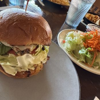 Ghost Town Grill - Grilled chicken sandwich with side of salad - American Near Me - Buena Park, California Ghost Town Grill - Grilled chicken sandwich with side of salad - American Near Me - Buena Park, California