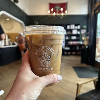 Muletown Coffee Roasters - Iced latte with oat milk - Coffee & Tea Near Me - Columbia, Tennessee Muletown Coffee Roasters - Iced latte with oat milk - Coffee & Tea Near Me - Columbia, Tennessee