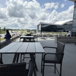 Rooftop seating for cafe