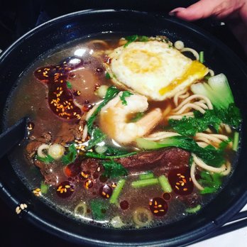 Splendid Noodle - House noodle bowl with chili oil and added boil egg. - Noodles Near Me - Stony Brook, New York