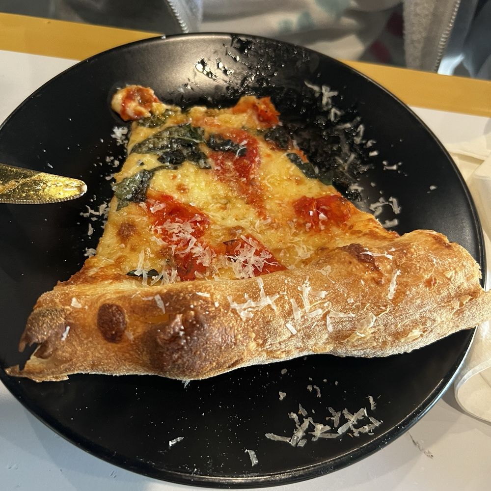 Pizzaboy - White pizza slice - Pizza Near Me - Chicago, Illinois