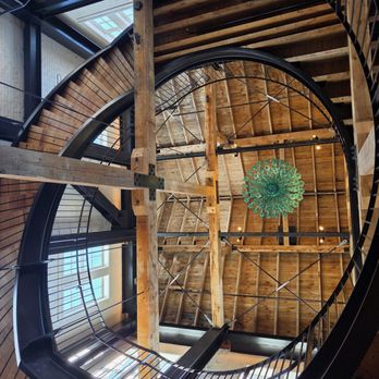 Minden Mill Distilling - Looking up from the ground floor through the spiral staircase, main building. - Distilleries Near Me - Minden, Nevada