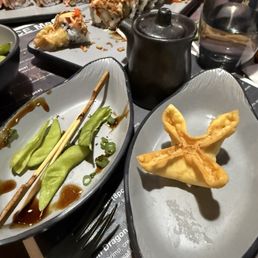 Ran Rangoon and edamame Ran Rangoon and edamame