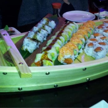 Sushi Yanagi - From left: sweet potato roll, yummy roll, diamond roll, spicy tuna rolls, phili roll - Japanese Near Me - Chelmsford, Massachusetts Sushi Yanagi - From left: sweet potato roll, yummy roll, diamond roll, spicy tuna rolls, phili roll - Japanese Near Me - Chelmsford, Massachusetts