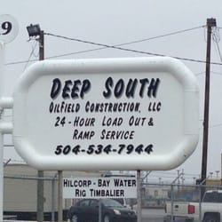 Deep South Oilfield Construction - The business sign visible from the main road