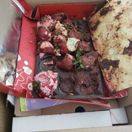 an open box of food