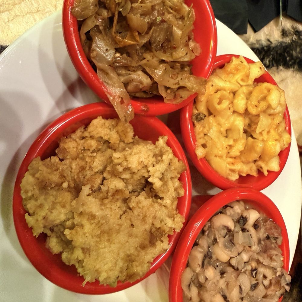 Soulful Sides: Sunday Dressing, Spicy Sauted Cabbage, Lucky Black-eyed Peas, and Mane Mac & Cheese Soulful Sides: Sunday Dressing, Spicy Sauted Cabbage, Lucky Black-eyed Peas, and Mane Mac & Cheese
