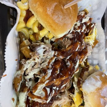 Curb Side Bistro - Homer Simpson Slider. Sliders with Swine fries. Mix and Match sliders. - New American Near Me - Odessa, Texas