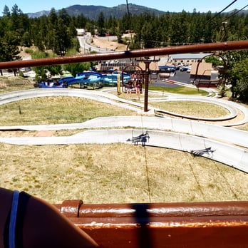 Alpine Slide At Magic Mountain - A view of the slide from the lift - Go Karts Near Me - Big Bear Lake, California Alpine Slide At Magic Mountain - A view of the slide from the lift - Go Karts Near Me - Big Bear Lake, California