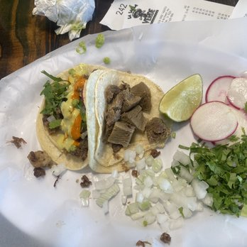 La Salsa Verde - Beef tongue and head tacos..killing! - Tacos Near Me - Dallas, Texas