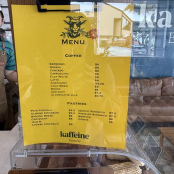 Kaffeine Espresso Bar - menu 05/2025 - Coffee & Tea Near Me - Redondo Beach, California