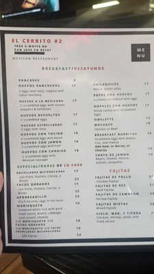 Menu photo 4 El Cerrito 2 San Jose, CA