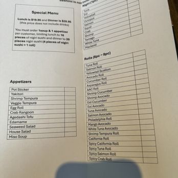 Kimpro Sushi - Menu for lunch - Asian Fusion Near Me - Palatine, Illinois