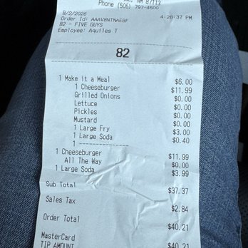 Five Guys - Bill - Burgers Near Me - Albuquerque, New Mexico Five Guys - Bill - Burgers Near Me - Albuquerque, New Mexico