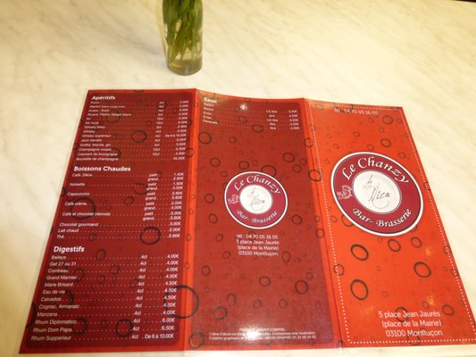Menu photo 1 Le Chanzy Montluçon, 03 Menu photo 1 Le Chanzy Montluçon, 03