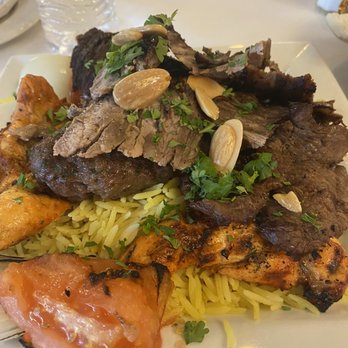 Al Basha Cuisine  -  plate of meat and vegetables - Middle Eastern Near Me - Palos Heights, Illinois