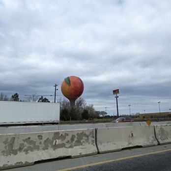 Peachoid Water Tower - View from I-85 both just before exit 92. - Local Flavor Near Me - Gaffney, South Carolina