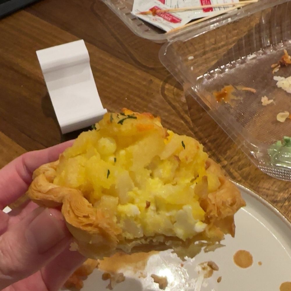 Naisnow Tea & Bakery - Potato salad bacon Dan tat (egg tart) - Bakeries Near Me - Cupertino, California Naisnow Tea & Bakery - Potato salad bacon Dan tat (egg tart) - Bakeries Near Me - Cupertino, California