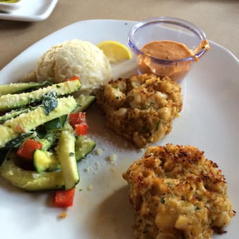 Bonefish Grill - Crabcake dinner with zucchini and mashed potatoes - Seafood Near Me - Fairfax, Virginia Bonefish Grill - Crabcake dinner with zucchini and mashed potatoes - Seafood Near Me - Fairfax, Virginia