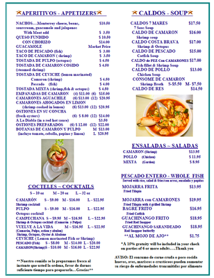 Menu photo 1 Mar Y Tierra Las Vegas, NV