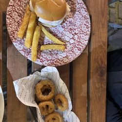 The Ledger Building - Burger, chips, and onion rings