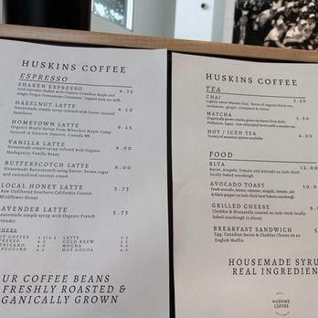 Huskins Coffee - Menu - Coffee & Tea Near Me - Santa Ana, California