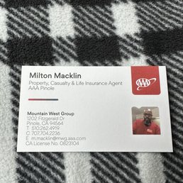 My insurance agent that helped me out. He's helped me out since the old location at Hilltop