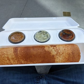 Madras Dosa - Masala Dosa - so good! But sooo much box to throw away. - Indian Near Me - Boston, Massachusetts