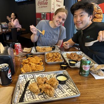 Soko Bag - Bamboo Salt and honey soy garlic fried chicken. Onion petals and fries as a side - Korean Near Me - Phoenixville, Pennsylvania