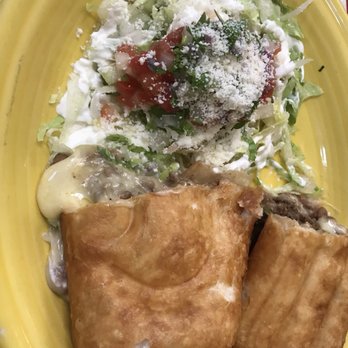Momcorn - Chimichanga with melty cheese and a salad :) - Mexican Near Me - Gurnee, Illinois Momcorn - Chimichanga with melty cheese and a salad :) - Mexican Near Me - Gurnee, Illinois