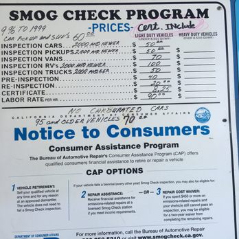 Toshi Auto Smog - TEST PRICE LIST(included cert and other fees) - Smog Check Stations Near Me - Torrance, California Toshi Auto Smog - TEST PRICE LIST(included cert and other fees) - Smog Check Stations Near Me - Torrance, California