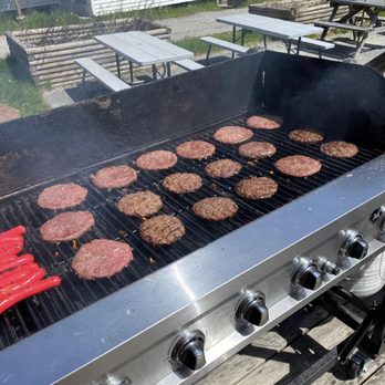 Hulls Cove General Stores - a grill with burgers on it - Convenience Stores Near Me - Bar Harbor, Maine Hulls Cove General Stores - a grill with burgers on it - Convenience Stores Near Me - Bar Harbor, Maine