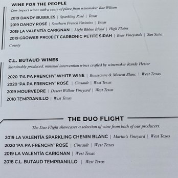 C.L. Butaud Wines - Menu - Wine Tasting Room Near Me - Austin, Texas C.L. Butaud Wines - Menu - Wine Tasting Room Near Me - Austin, Texas