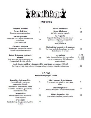 Menu photo 2 Carol à Gogo Saint-Sauveur, QC Menu photo 2 Carol à Gogo Saint-Sauveur, QC