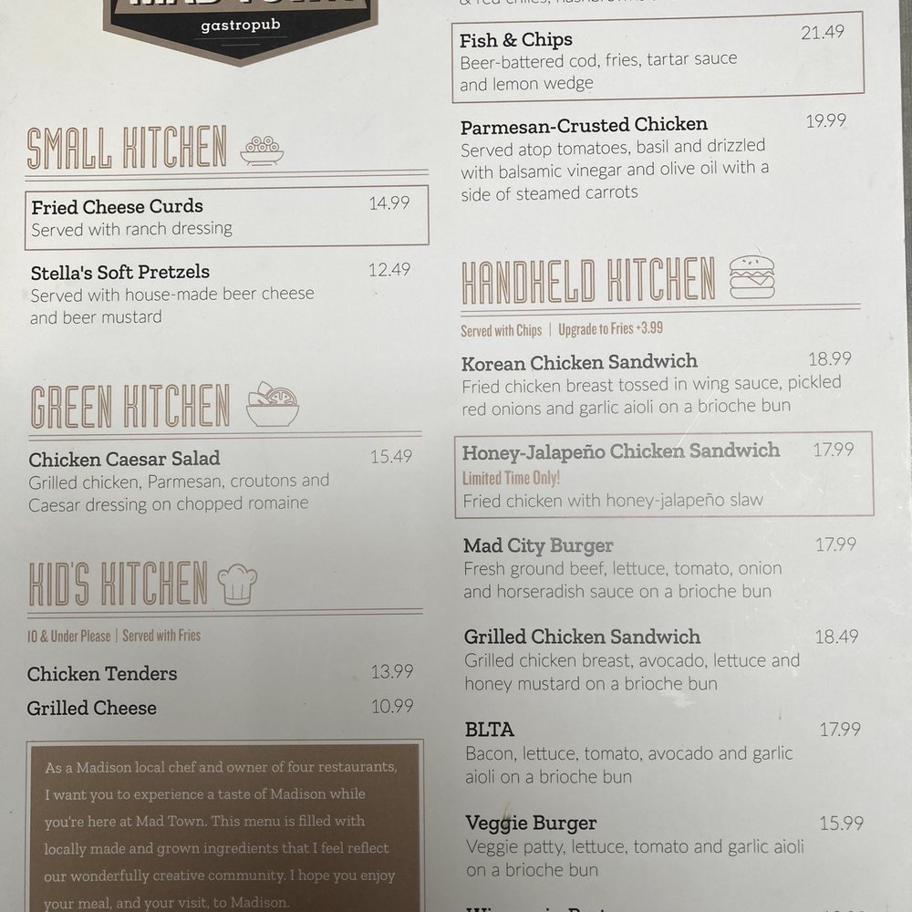 Mad Town Gastropub - Menu - Gastropubs Near Me - Madison, Wisconsin Mad Town Gastropub - Menu - Gastropubs Near Me - Madison, Wisconsin