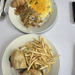 Oeuf Bouef et Bacon - Top: Florentine Omelet; Bottom: The Provençal (sandwich)