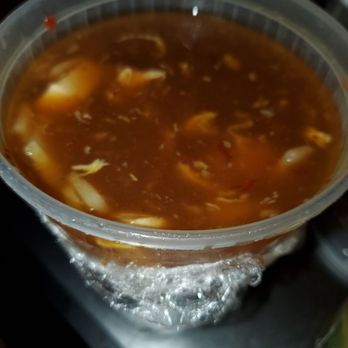 Loung Hing Restaurant - Hot and sour soup.  Very sweet, weirdly sweet. - Chinese Near Me - Taylor, Michigan