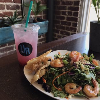 The Upper Room Kitchen - Thai shrimp salad and strawberry lemonade - Salad Near Me - Tracy, California The Upper Room Kitchen - Thai shrimp salad and strawberry lemonade - Salad Near Me - Tracy, California