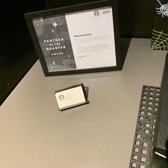 Starbucks - a coffee cup, keyboard, and business card on a desk - Coffee & Tea Near Me - West Lafayette, Indiana Starbucks - a coffee cup, keyboard, and business card on a desk - Coffee & Tea Near Me - West Lafayette, Indiana