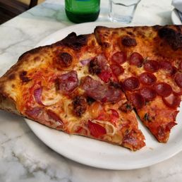 Sausage on left, pepperoni on right.