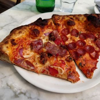 Ghisallo - Sausage on left, pepperoni on right. - Pizza Near Me - Santa Monica, California