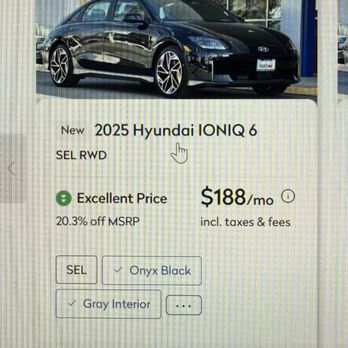 Harbor Hyundai - This picture shows the $188 per month price they quoted. - Car Dealers Near Me - Long Beach, California